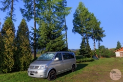 Campsite Willa Skoczek with our VW van in front of it